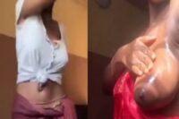 Naija girl without panties and bra dancing on Buzzcast live